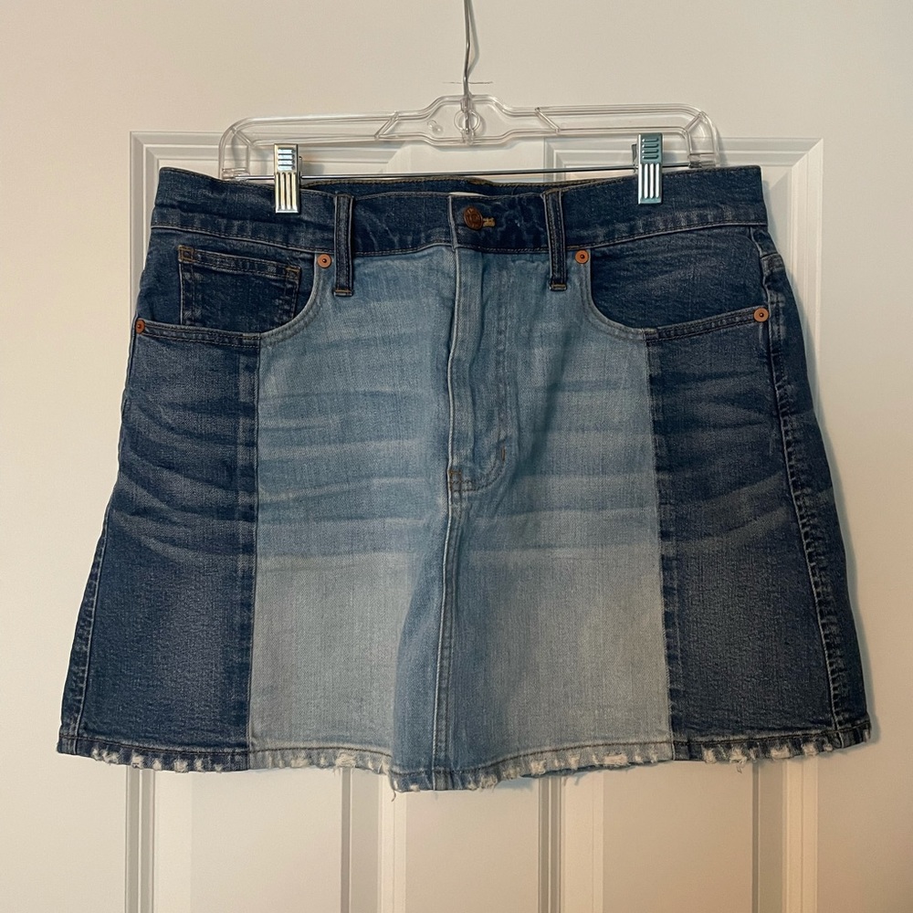 Madewell two-tone denim skirt